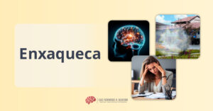 Título de artigo sobre enxaqueca com imagens sobre os principais sintomas