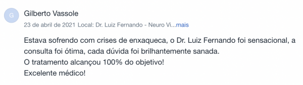 opinião sobre neurologista em São Paulo